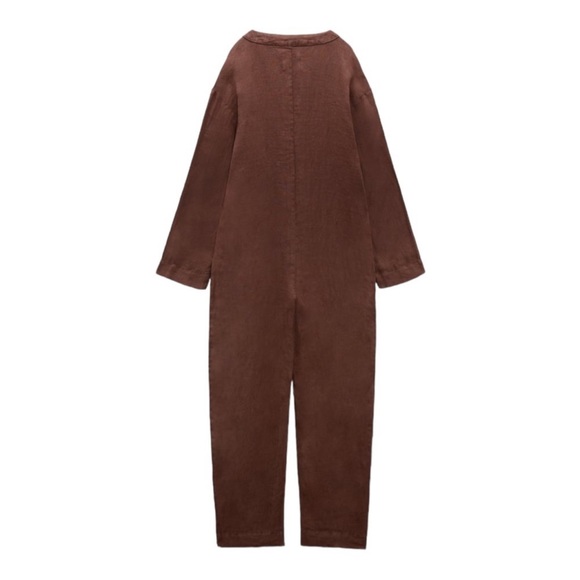 ZARA FULL LENGTH LINEN JUMPSUIT - Picture 3 of 8